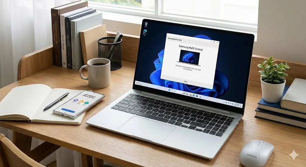 Samsung Galaxy Book4 integrado com celular Galaxy.