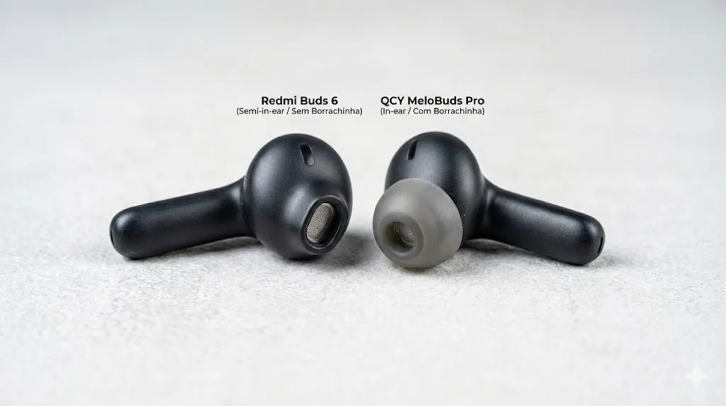 Diferença fone earbud vs in-ear redmi qcy