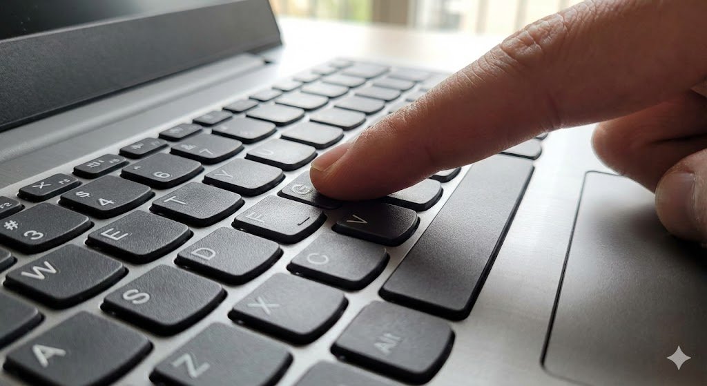 Teclado confortável do notebook Lenovo IdeaPad.