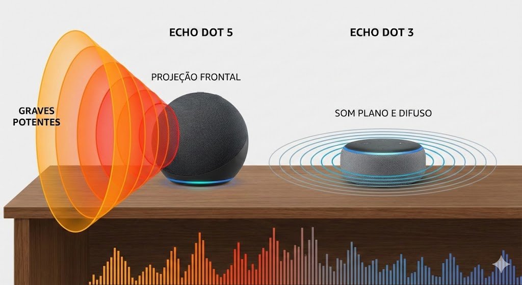 Qualidade de som e graves da Echo Dot 5