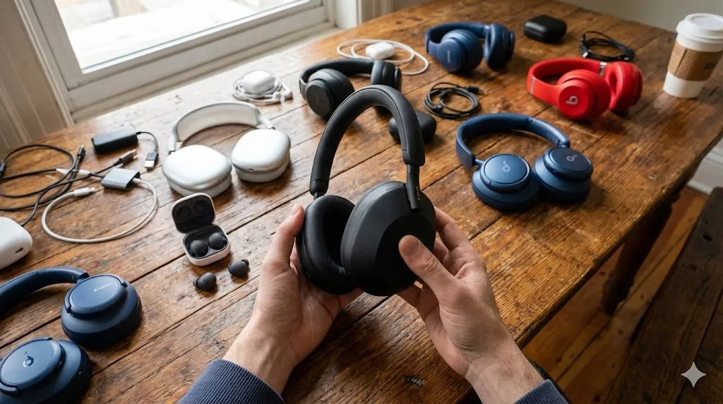 Mesa de testes comparativo melhores fones bluetooth 2026 Hora Tech