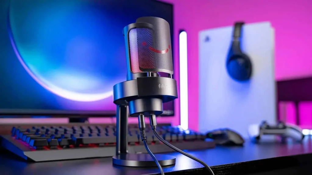 Microfone Fifine Ampligame A8 detalhes construção