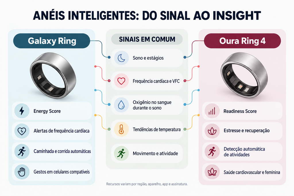 diferenças de compatibilidade e assinatura entre os anéis