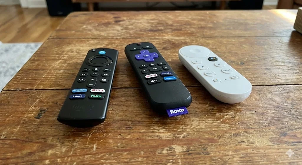 Comparativo de controles remotos Fire TV Roku e Chromecast