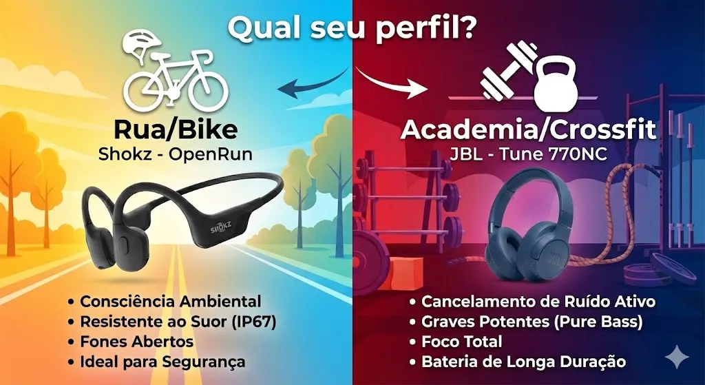 Infografico fone corrida shokz vs jbl
