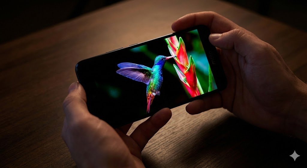 Tela pOLED do Motorola Moto G86 com alta qualidade de imagem