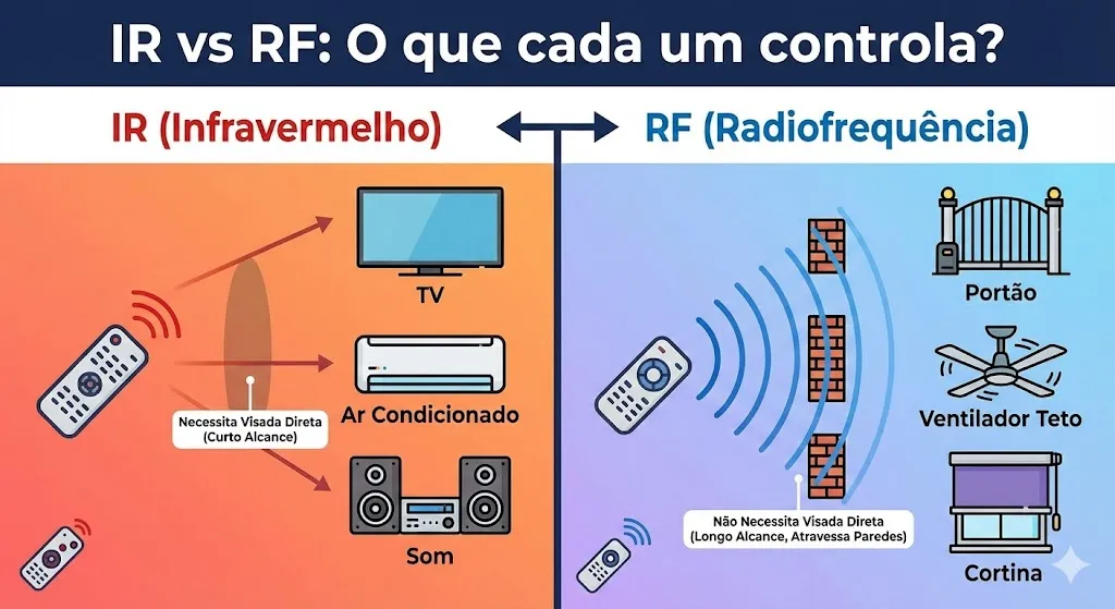 Diferença infravermelho e radiofrequência automação
