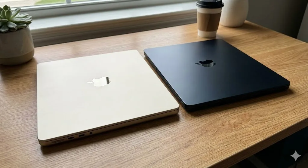 Comparativo design MacBook Air M2 vs M3 fechados