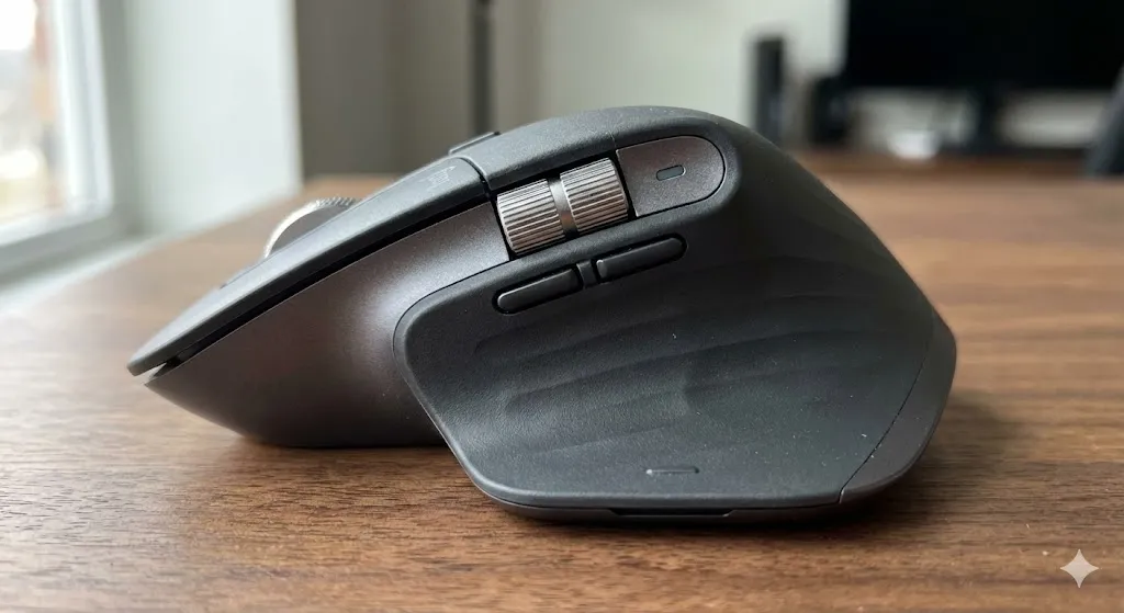 Mouse Logitech MX Master 3S scroll lateral e ergonomia para polegar