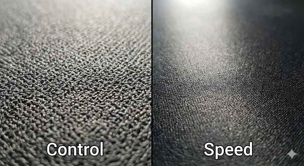 Diferença textura tecido mousepad speed vs control macro