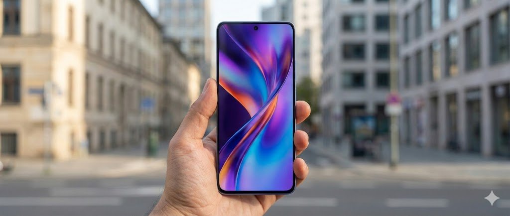 Tela AMOLED do celular Redmi Note 13 Pro 5G com bordas ultrafinas