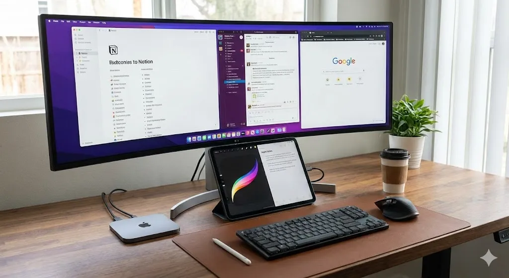 iPad Air M3 com Stage Manager em monitor externo