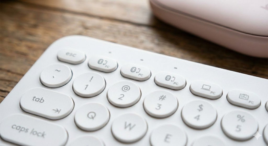 Teclas de pareamento multi-device logitech k380