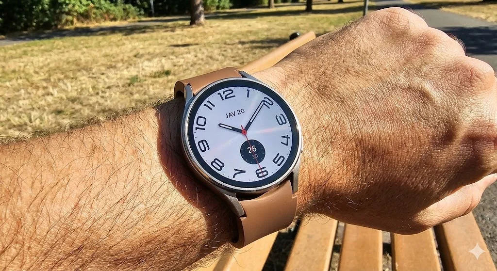 Tela Super AMOLED do Galaxy Watch 7 sob luz do sol