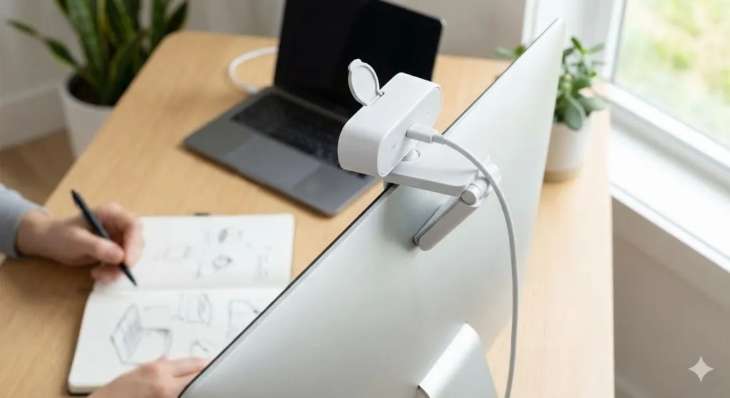 Webcam Logitech Brio 500 Show Mode para apresentações