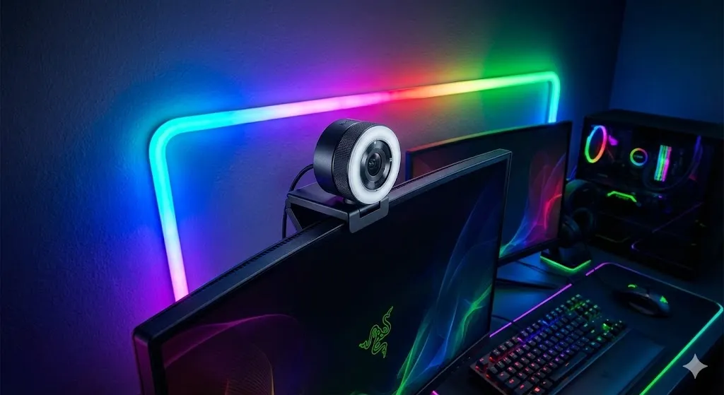 Webcam Razer Kiyo Pro para streaming e jogos em luz baixa