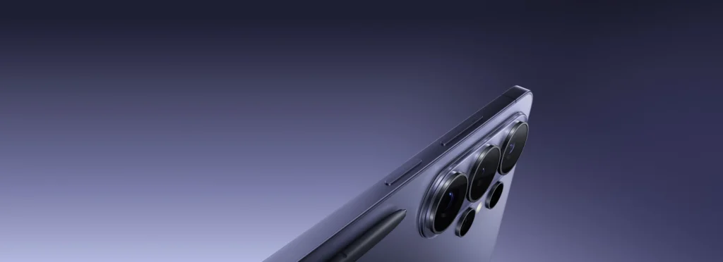 Bordas planas e tela do Galaxy S26 Ultra detalhe