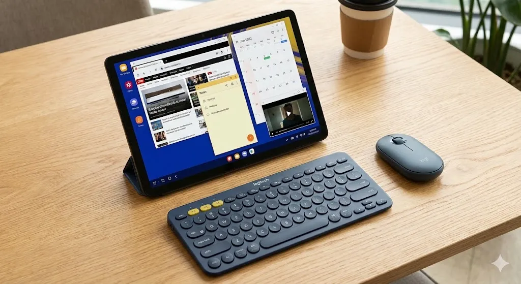 Galaxy Tab A11 Plus setup de produtividade modo DeX